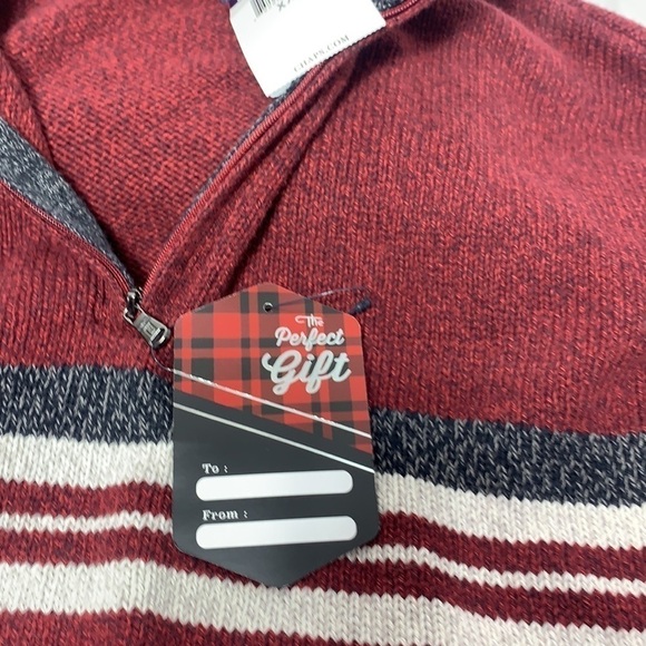 Men’s Chaps Lead Table Red Twist Quarter Zip Sweater Size XXL NWT - Picture 5 of 5